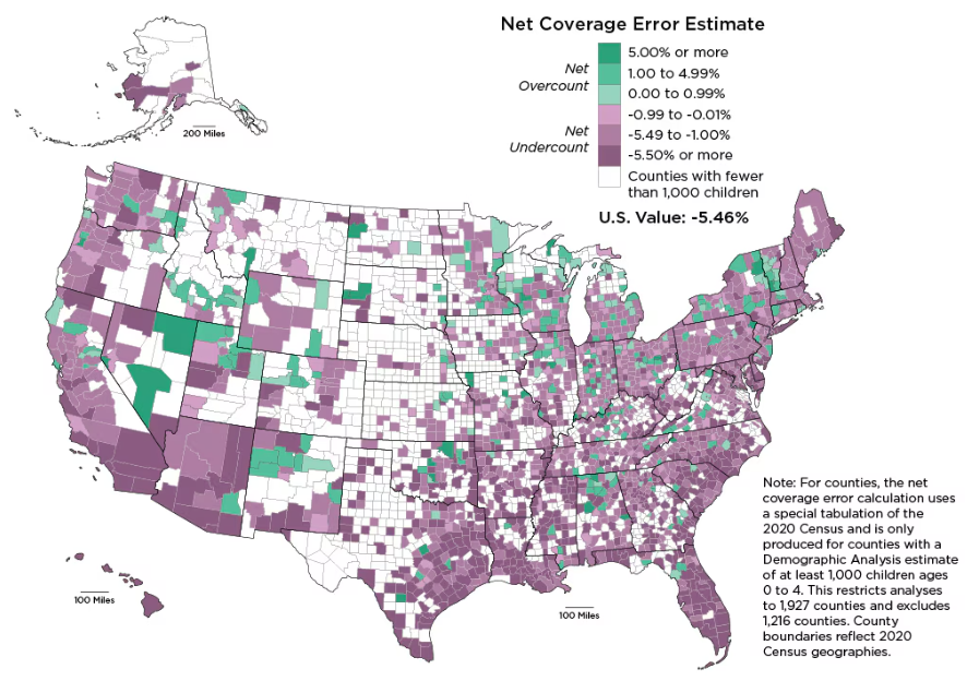 Young Children in 2020: County Undercounts and Overcounts